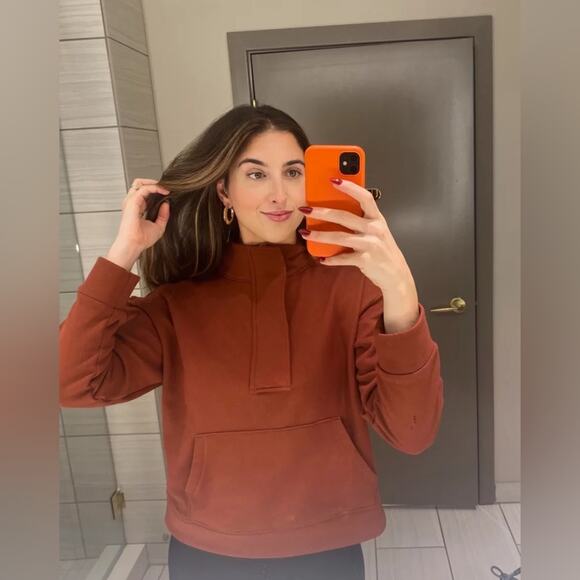 Target A New Day Cognac Brown Quarter Zip Fleece Pullover Sweater Size XL - Picture 2 of 8